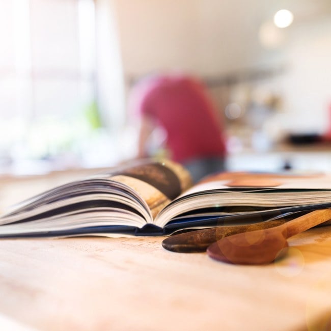cook book on a table